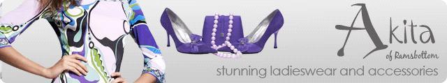 Advertising banner for Akita Ladieswear of Ramsbottom