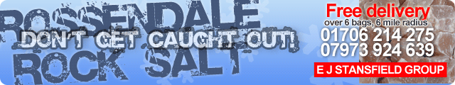 Advertising banner for Rossendale Rock Salt